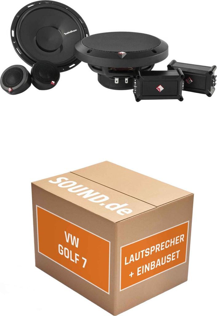 Lautsprecher Boxen Einbaupaket vorne Rockford Fosgate Power P165-SE passend für VW Golf VII | 2x Tief-Mitteltöner 2x Hochtöner