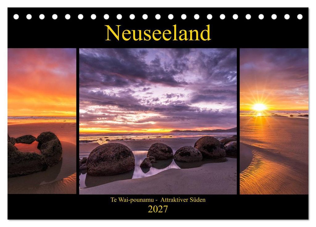 Neuseeland - Attraktiver Süden (Tischkalender 2027 DIN A5 quer), CALVENDO Monatskalender