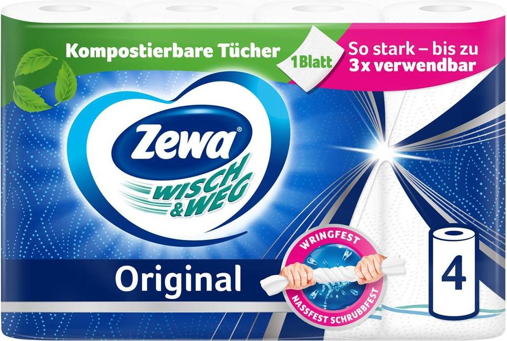 4 kuchyňské rohlíky Zewa WISCH&WEG Original 2-vrstvé Obrázek produktu 