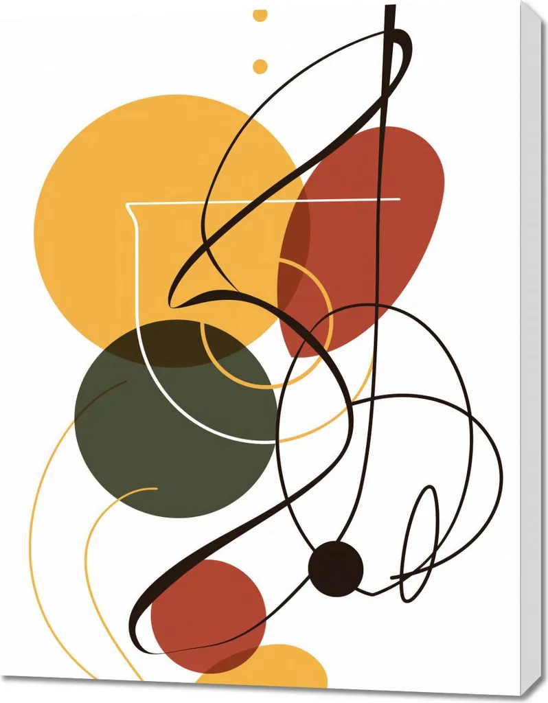Déco Murale Danse des formes et des couleurs 70 x 90 cm Pour Grand Mur