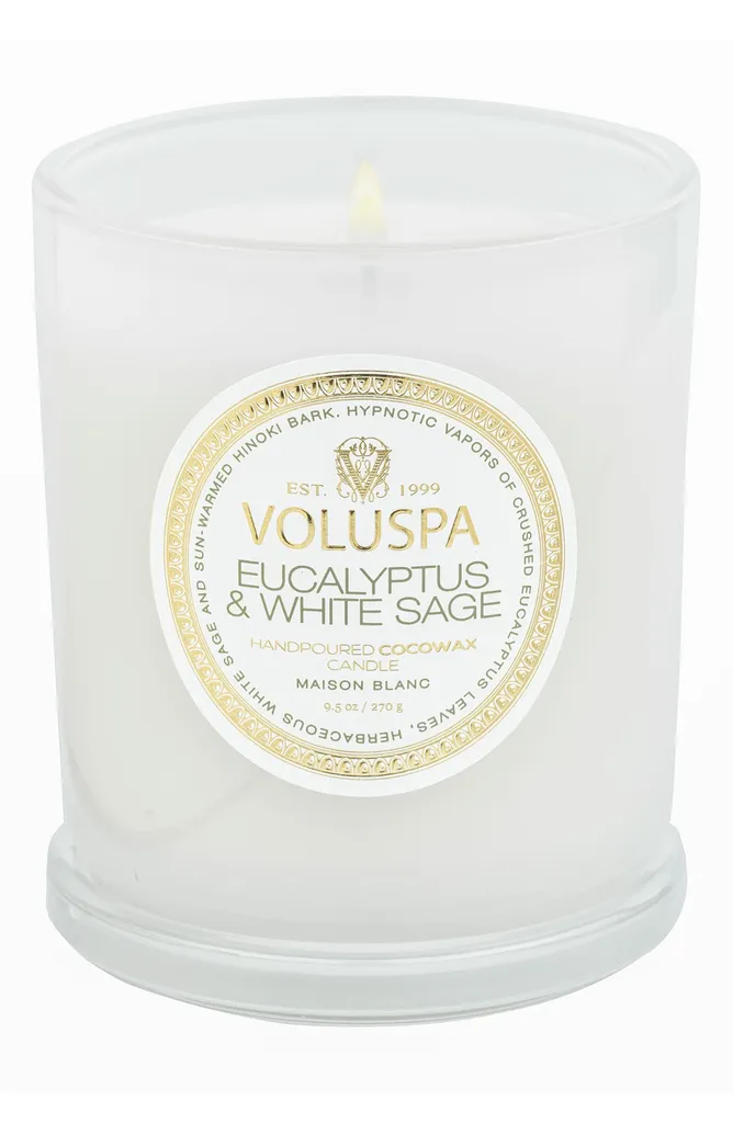 Bougie Voluspa Eucalyptus & White Sage Cire de Noix de Coco Naturelle