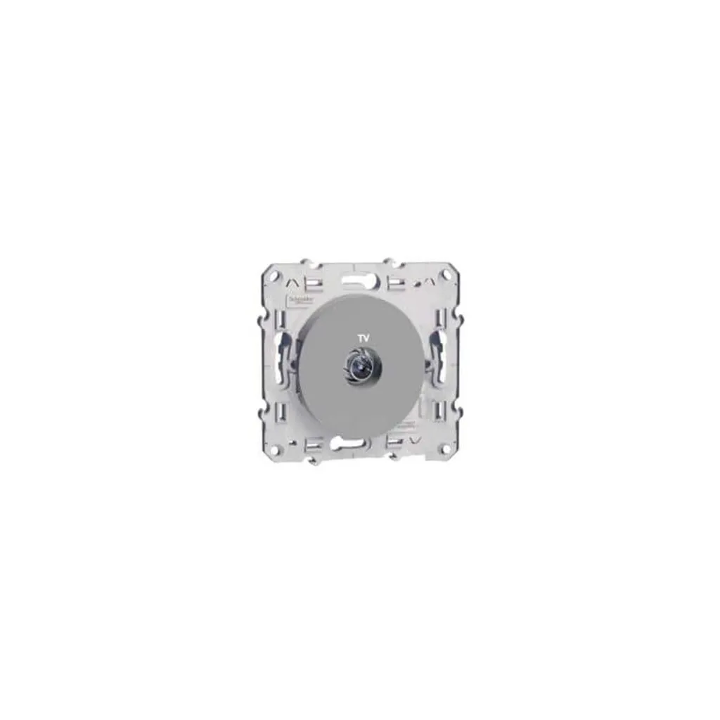 Sortie TV Odace Aluminium - Masquer vos Câbles Discrètement Gris