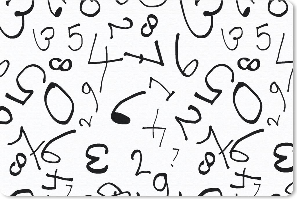 MuchoWow Mauspad Mousepad Zahlen - Figuren - Muster - Schwarz und weiß 27x18 cm - Mousepads - Maus Mat - Pad - Mausunterlage - Büroartikel - De...