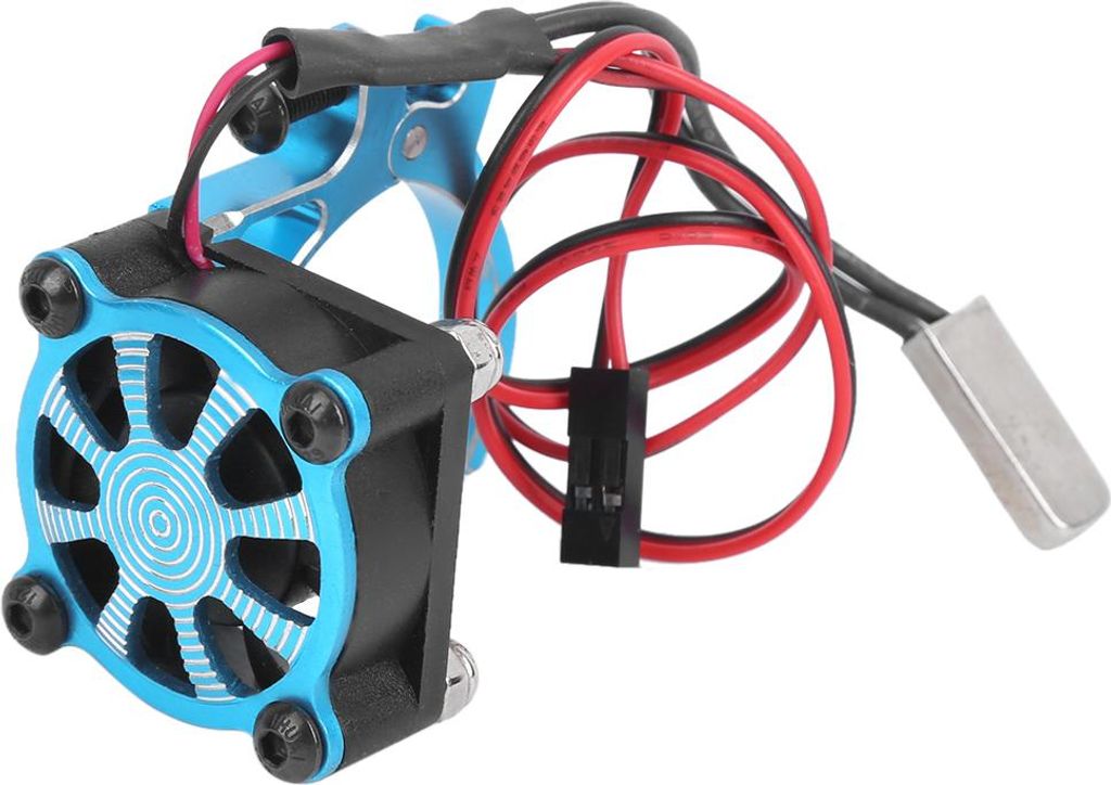 RC Modellauto Motor Kühlung Lüfter Kühlkörper mit Thermosensor für 540 550 3650 3660Blau