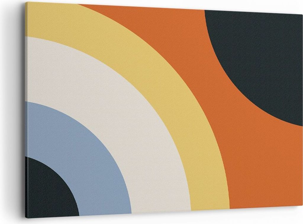 Bild auf Leinwand - Leinwandbild - Einteilig - Abstraktion die Farben Radius - 100x70cm - Wand Bild - Wanddeko - Wandbilder - Leinwanddruck - Bilde...