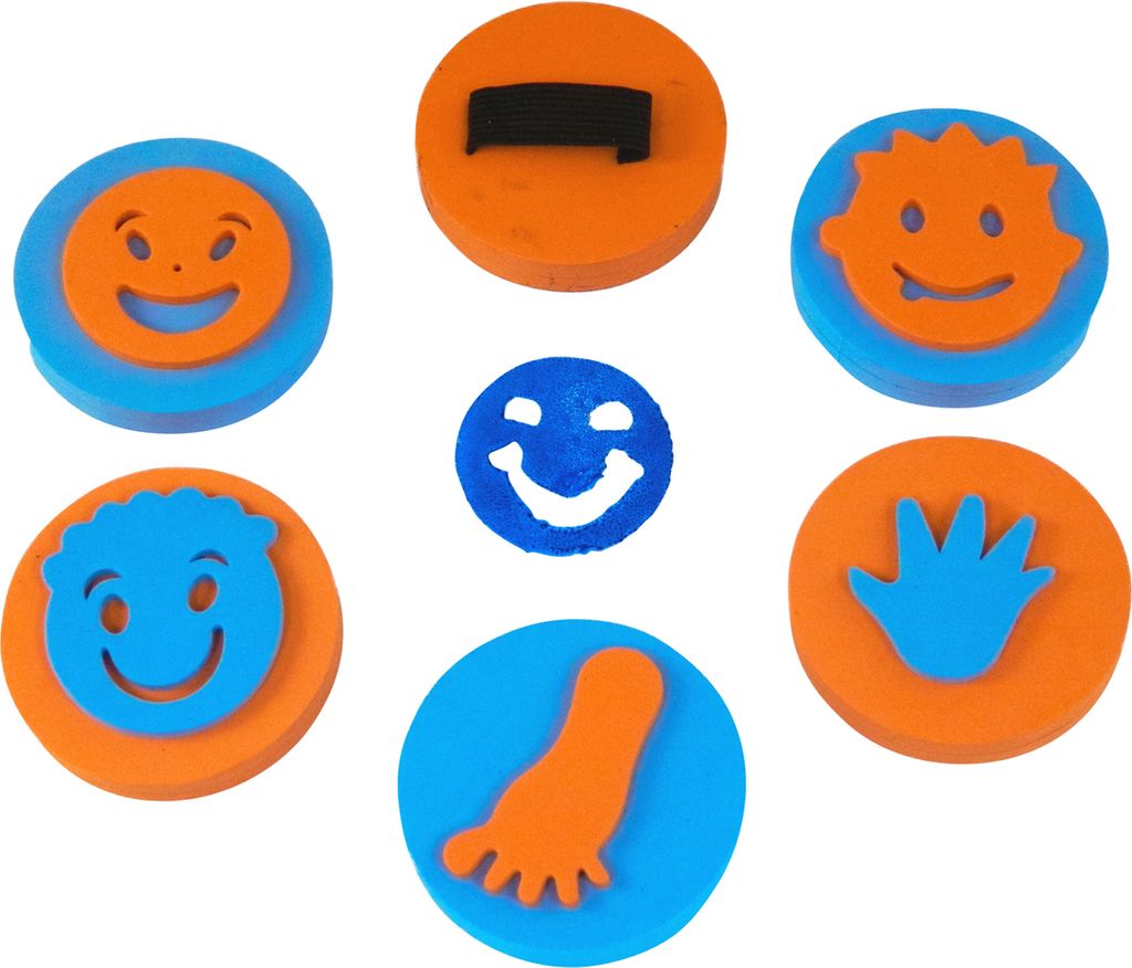 EDUPLAY 370019 Handflächenstempel Fun 6er Set, mehrfarbig