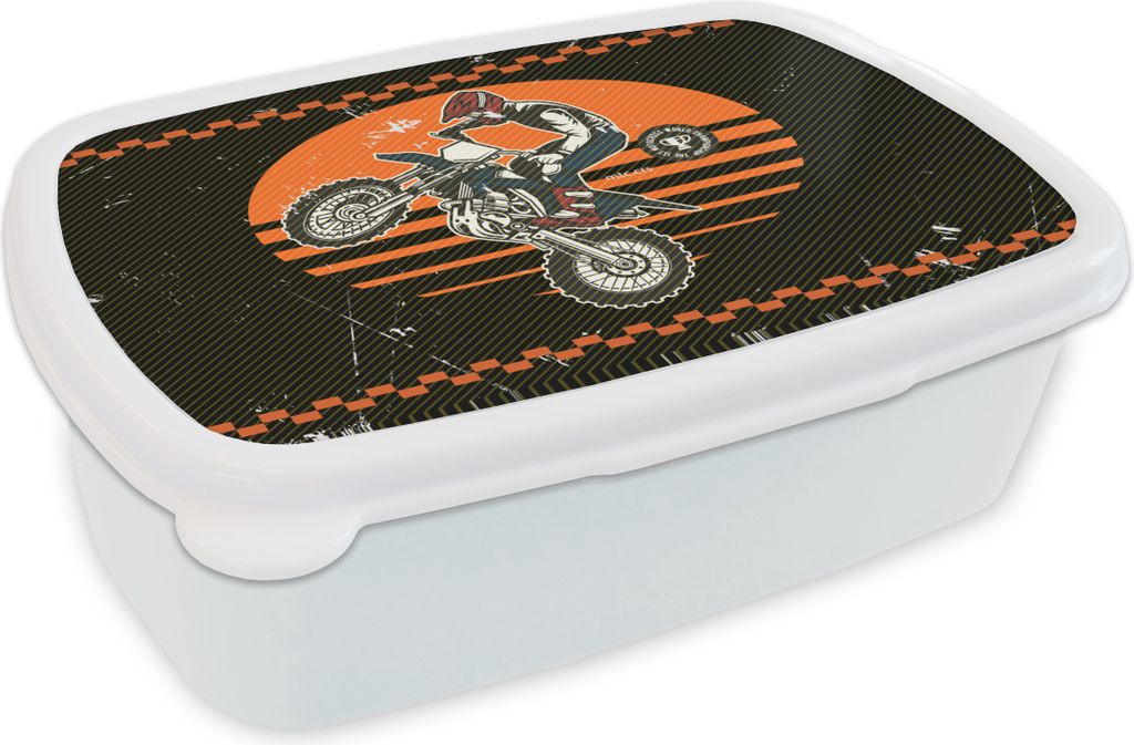 KitchenYeah Lunchbox Brotzeit Brotdose 17x11 cm Motorrad - Oldtimer - Design Kinder Brotzeitdose - Lunch Box - Kinder - Sandwich-Box - Schulbox -...