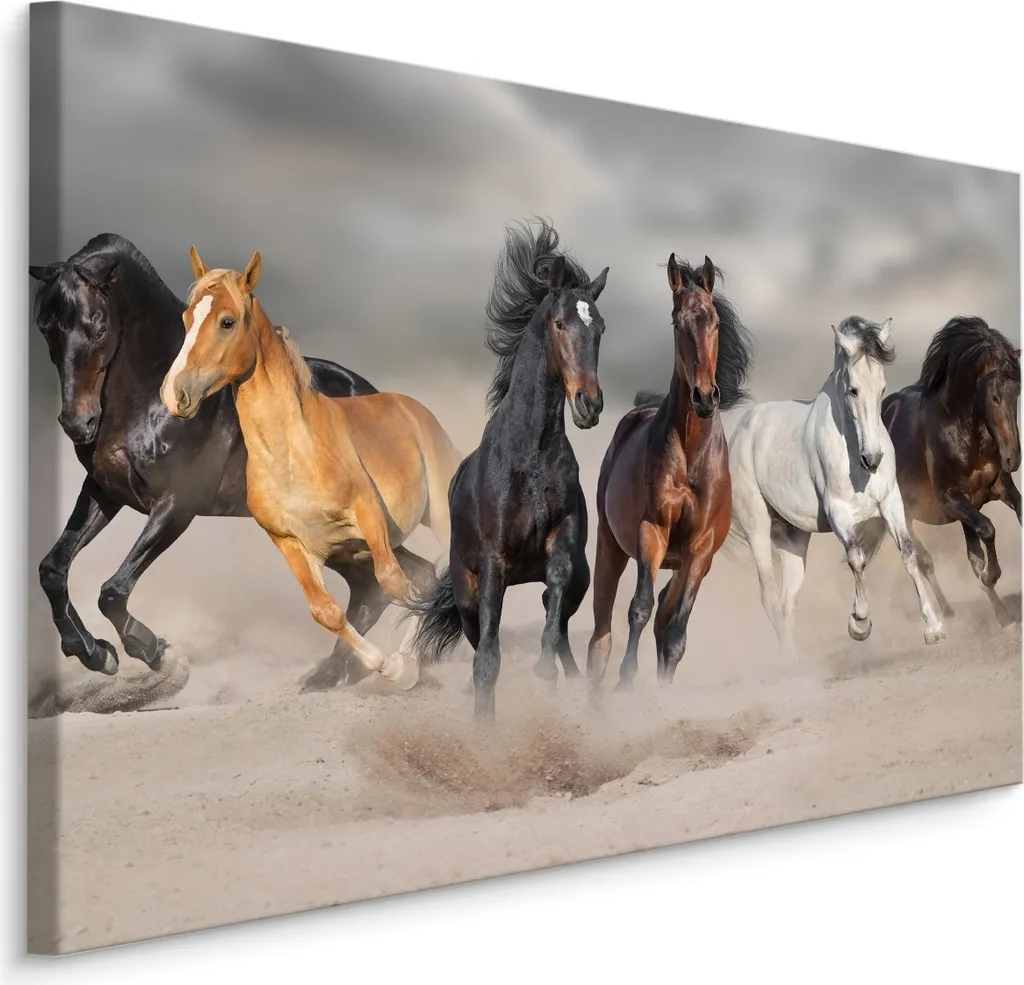 Quadro Moderno Mare e Cavalli 70x50 cm - Emozione su Tela SCREEN PICTURE