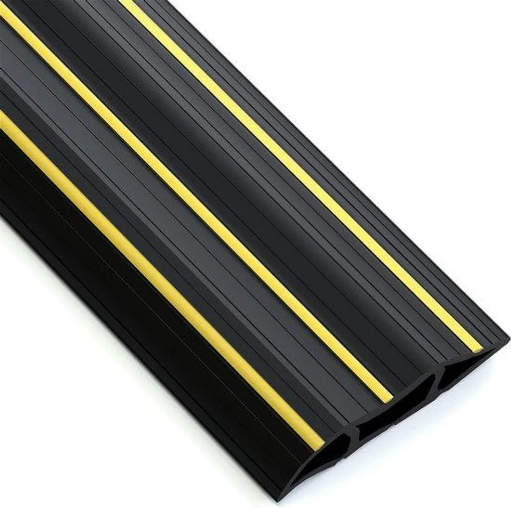 Bâche de sol anti-chute PVC noir 3m, gestion câbles 3 canaux et kit