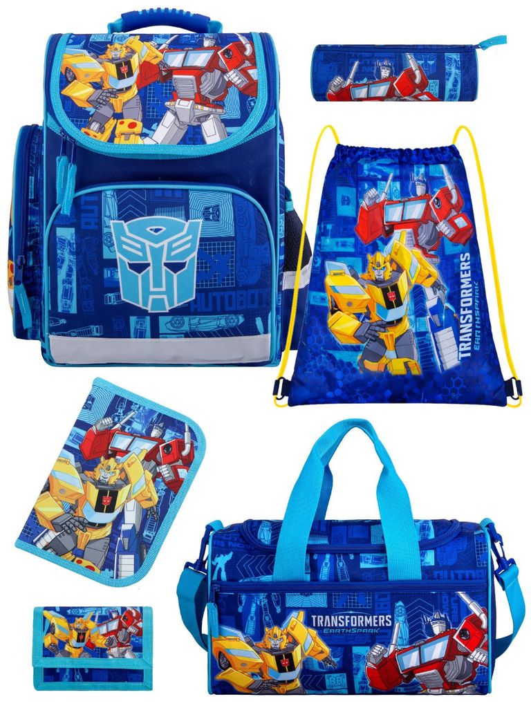 Ranzen-Set 6-teilig TRANSFORMERS Schulranzen-Set mit Federmäppchen und Sporttasche