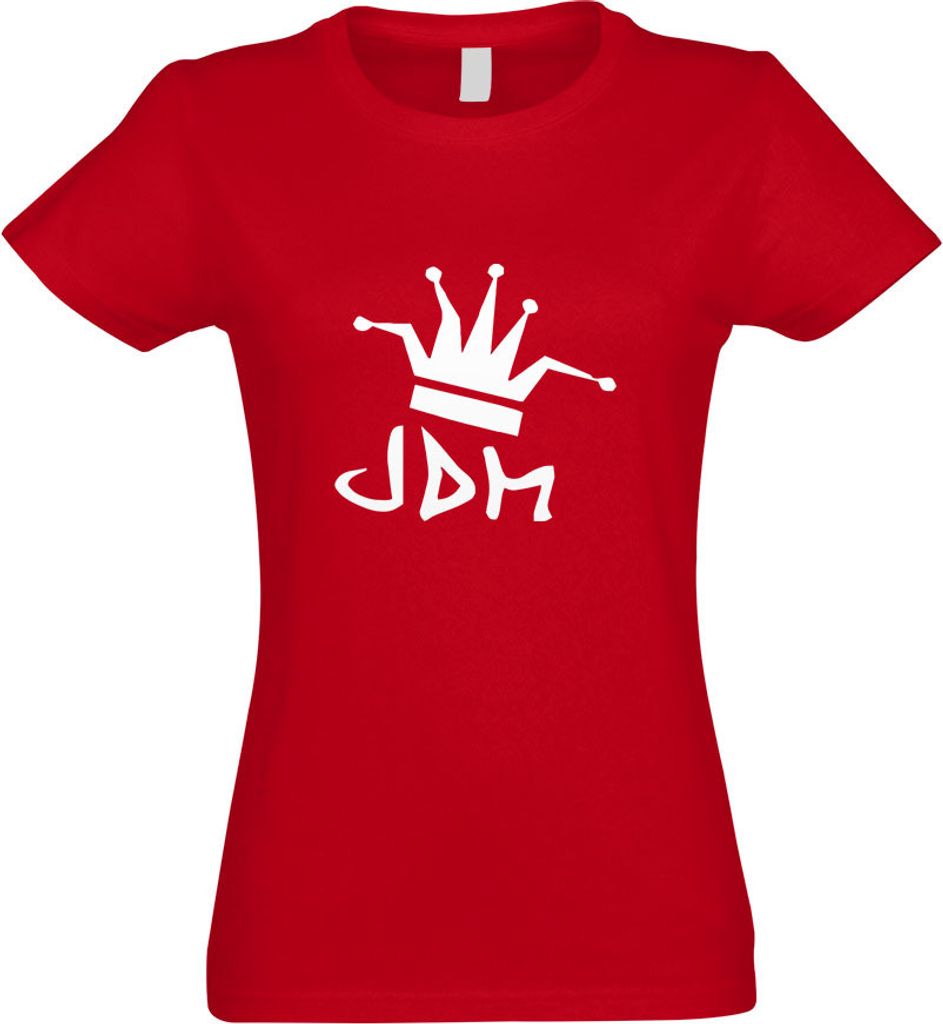 Kiwistar - T-Shirt tailliert - Damen - rot - JDM - King - mit Motiv Bedruckt - Funshirt Design - Sport - Freizeit - Damen - M