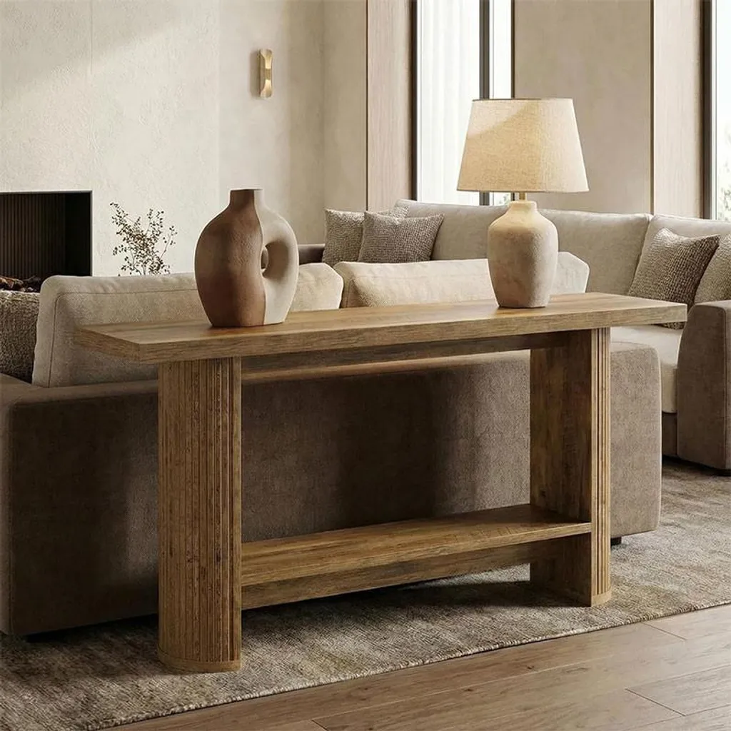 Table d'appoint HOGA-YS0325 de 140 cm coloris marron style industriel - 3