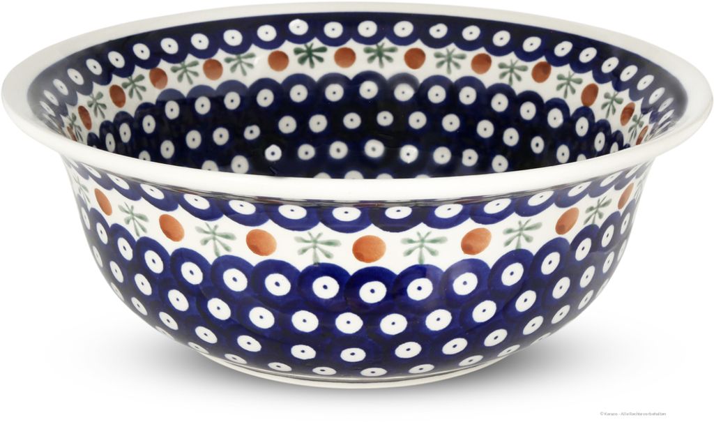 Original Bunzlauer Keramik 2 Liter Schüssel Schale Ø24,5 cm Rührschüssel Salatschüssel Beilagenschüssel Obstschale [Form 4] im Design 41