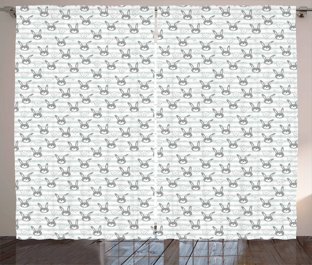 Tenda ABAKUHAUS Coniglietti e Nuvole 280x225cm per Asilo e Soggiorno
