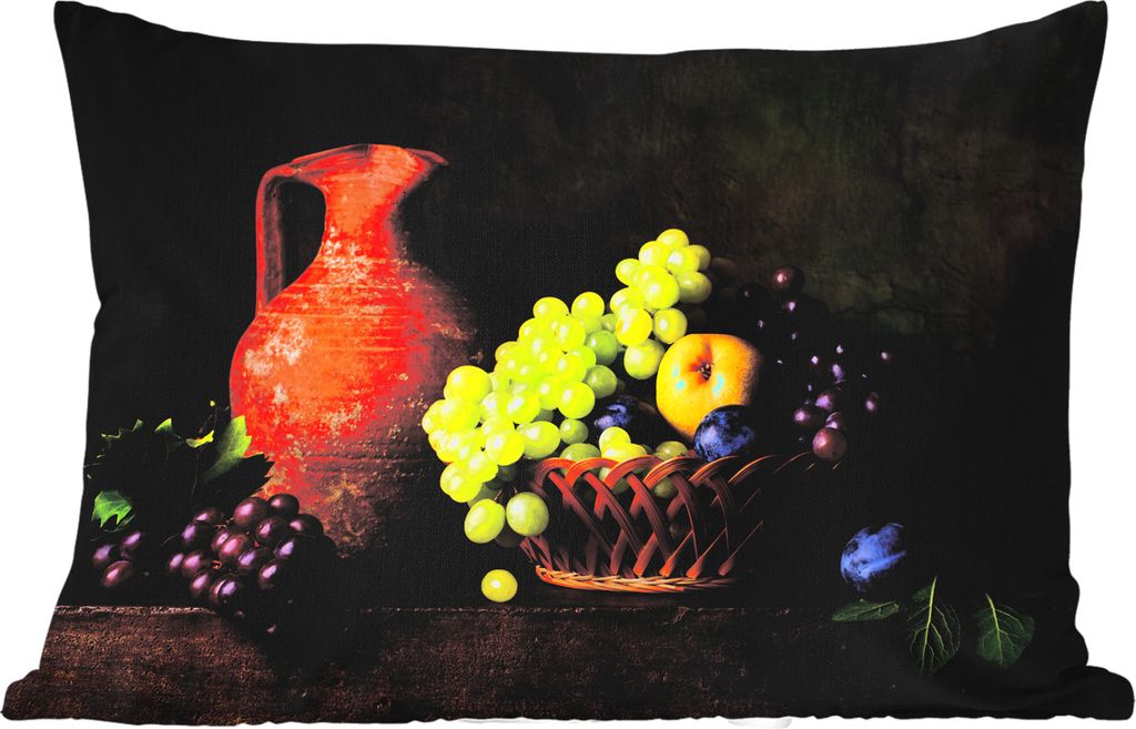 MuchoWow Outdoor Kissen - Rustikal - Obst - Korb - Stilleben - 50x30 cm - Wetterfest - Lounge Kissen - Sofa kissen - Wohnzimmer Dekoration