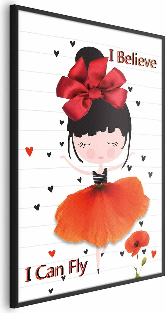 Wall Art Poster Fly 60x90 Black Frame - Stile Industrial
