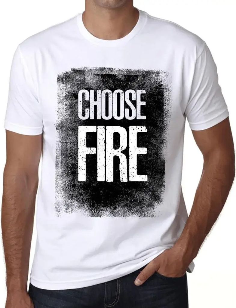 Herren Grafik T-Shirt Wählen Sie Feuer – Choose Fire – Öko-Verantwortlich Vintage Jahrgang Kurzarm Lustige Druck Geburtstag Geschenk Mann