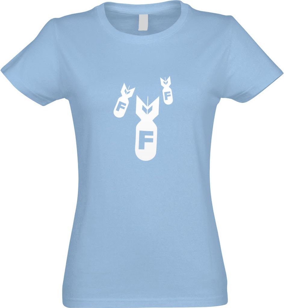 Kiwistar - T-Shirt tailliert - Damen - himmelblau - Dropping F-Bombs - mit Motiv Bedruckt - Funshirt Design - Sport - Freizeit - Damen - S
