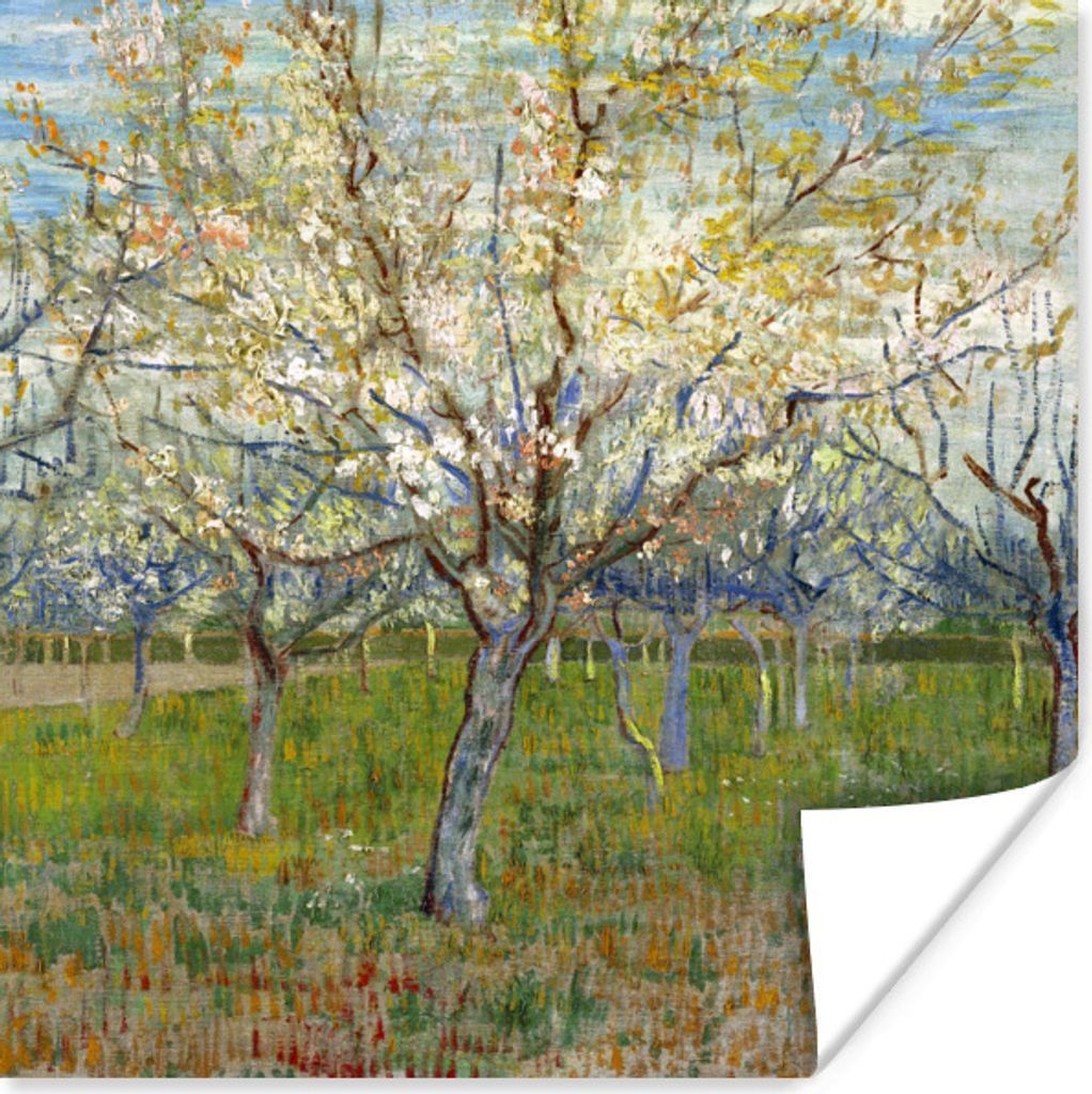 MuchoWow Poster Der rosa Obstgarten - Vincent van Gogh 75x75 cm - Wand Dekoration