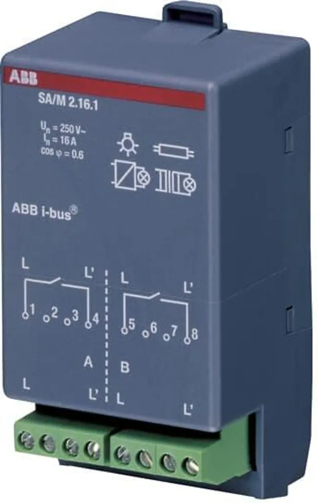 Actionneur KNX ABB SA/M 2.16.1 230V 16A : Contrôlez 2 charges facilement