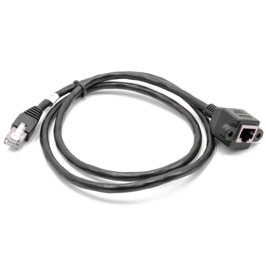 vhbw Ethernet LAN Verlängerungskabel RJ45 Stecker auf Buchse - Cat6 Verlängerung mit Einbaubuchse, 1 m Schwarz