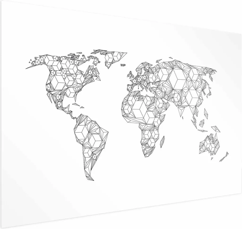 Poster Mappa geometrica 90x60 cm senza cornice con margine