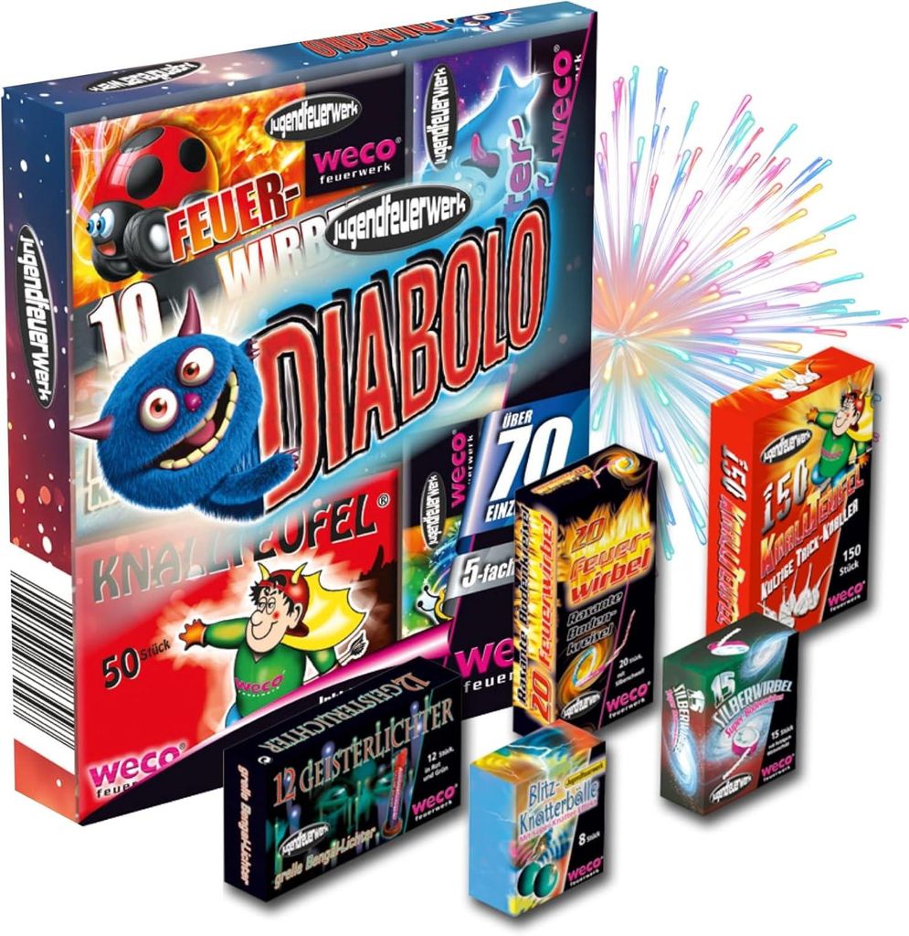 Diabolo XXL - 70 pièces Feux d'artifice du Nouvel An pour Image du produit 