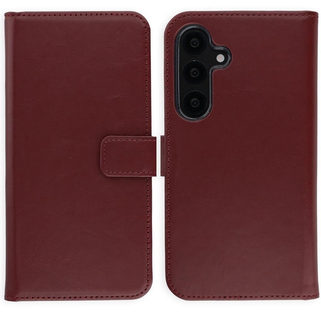 Selencia Echtledertasche für das Samsung Galaxy S25 – Burgunderrot
