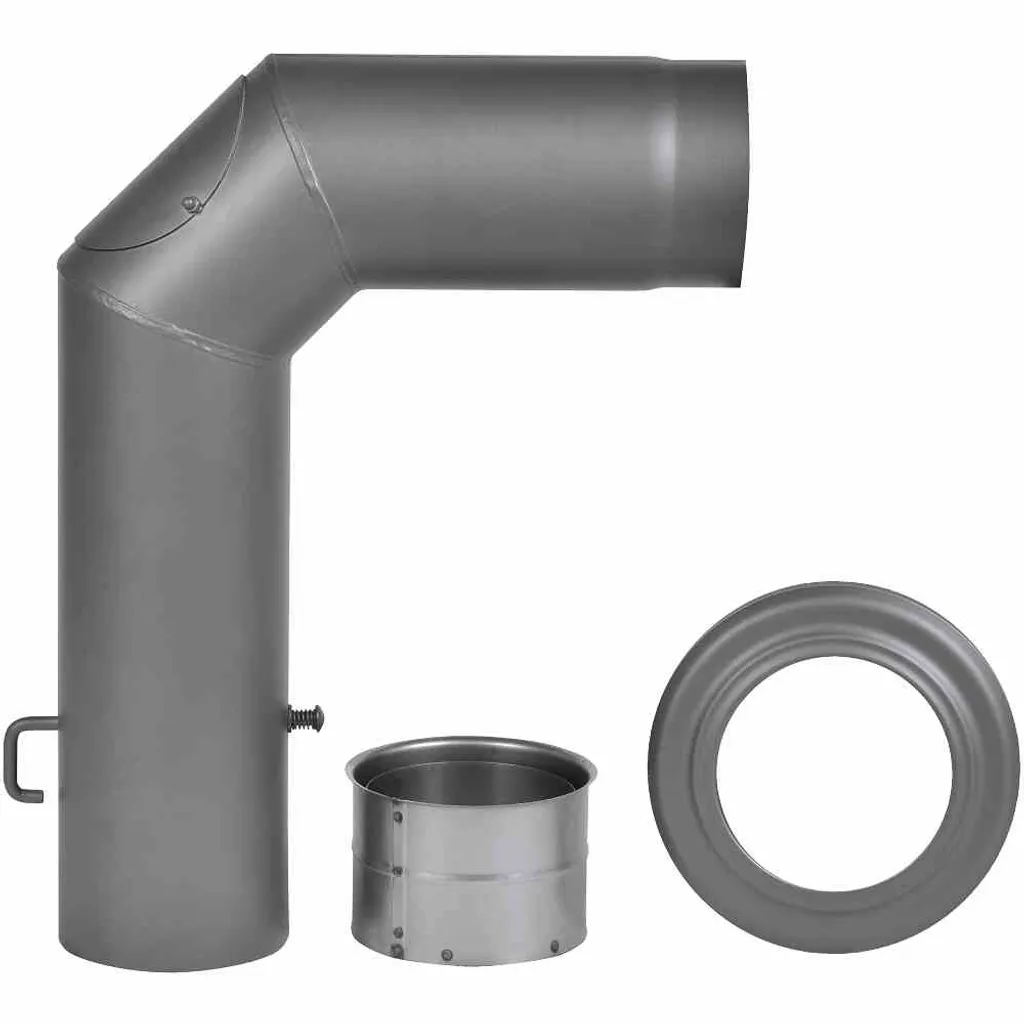 Coude raccord 150mm 3 pcs noir H78695 - FIREFIX angle sécurisé