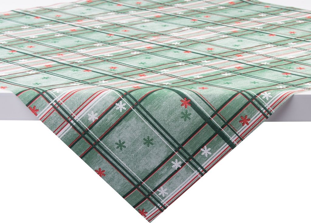 Sovie HORECA Weihnachtstischdecke Tim in Grün-Rot aus Linclass Airlaid 80 x 80 cm, 20 Stück - Ornamente weihnachtlich