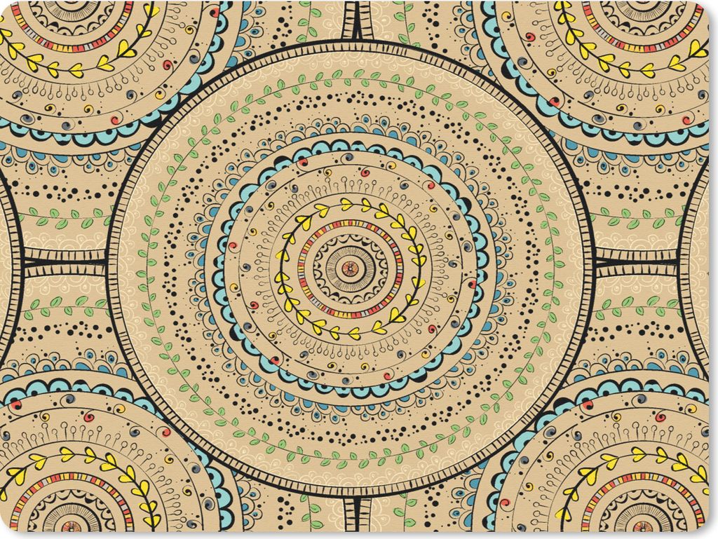 MuchoWow Mauspad Mousepad Kreise - Muster - Südamerika 23x19 cm - Mousepads - Maus Mat - Pad - Mausunterlage - Schreibtischunterlage - Mauspad