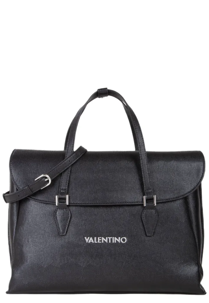 Valentino Whom Re Sac à Main Noir en Similicuir Souple et Format Moyen