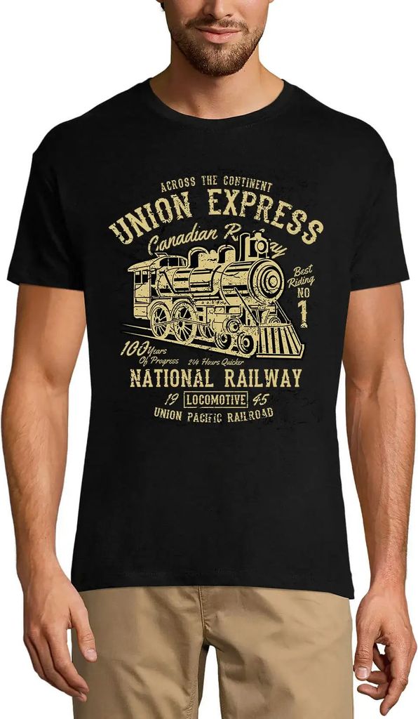 Herren Grafik T-Shirt Union Express - Nationale Eisenbahnlokomotive 1945 – Union Express - National Railway Locomotive 1945 – Geschenk 79. Gebu...