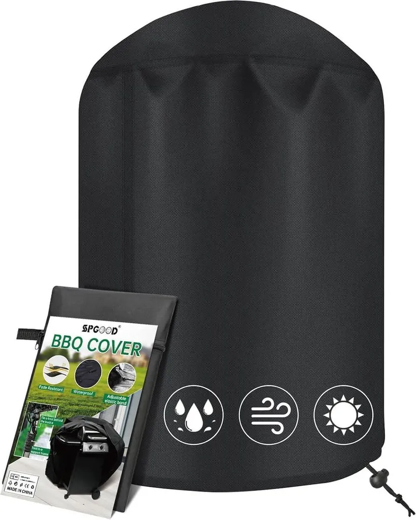 Bâche de protection barbecue gaz en tissu Oxford 420D noir 71x68 cm