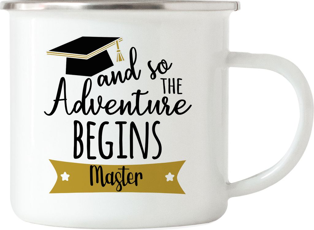 Master Emaille Tasse And so the Adventure Begins Produktbild 