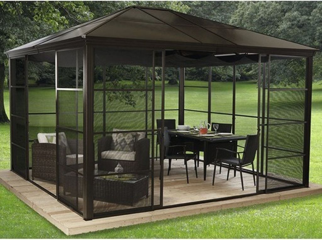 SOJAG Castel 12x14 pawilon z moskitierą 410 x 345 cm brąz Zdjęcie produktu 
