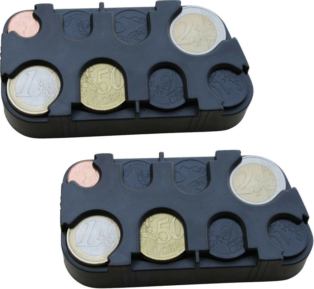 2x Münzsammler Münzhalter Münzsortierer Münzspender Münzbox Kleingeldsammler