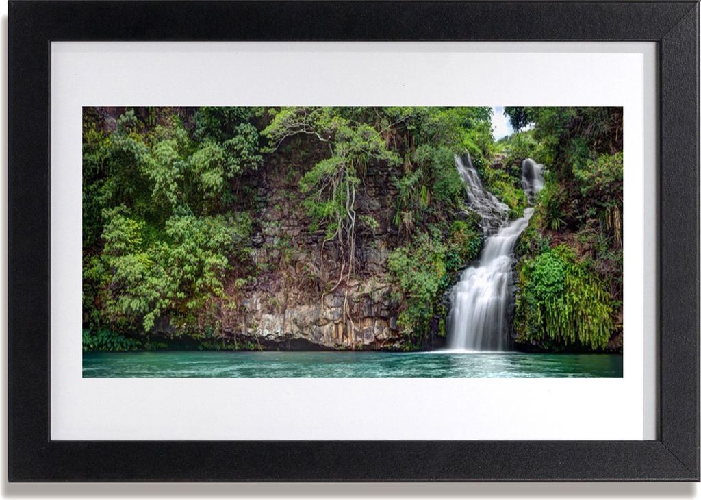 Bild 30x20 MDF-Rahmen Wandkunst Felsen-Wasserfall Natur