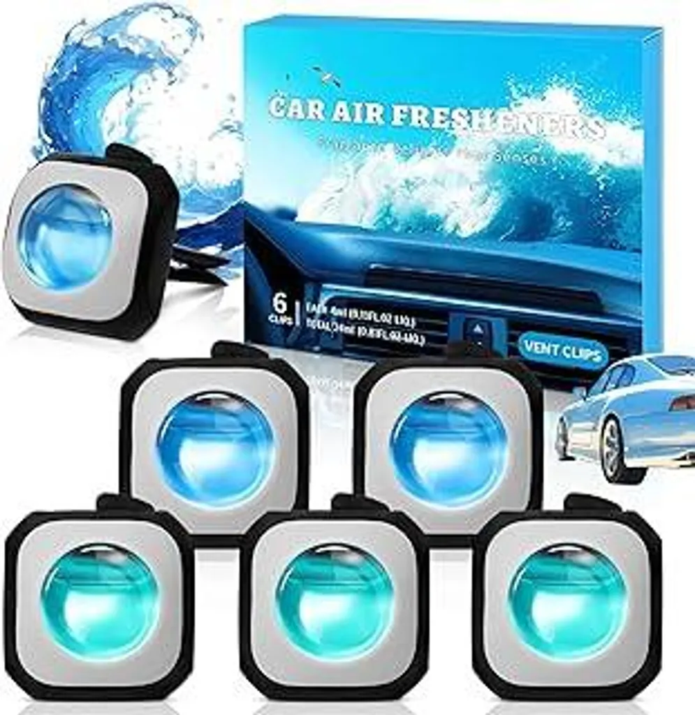 Profumo Auto Clip 6 Pezzi 4ml - Deodorante Brezza Marina e Auto Nuova
