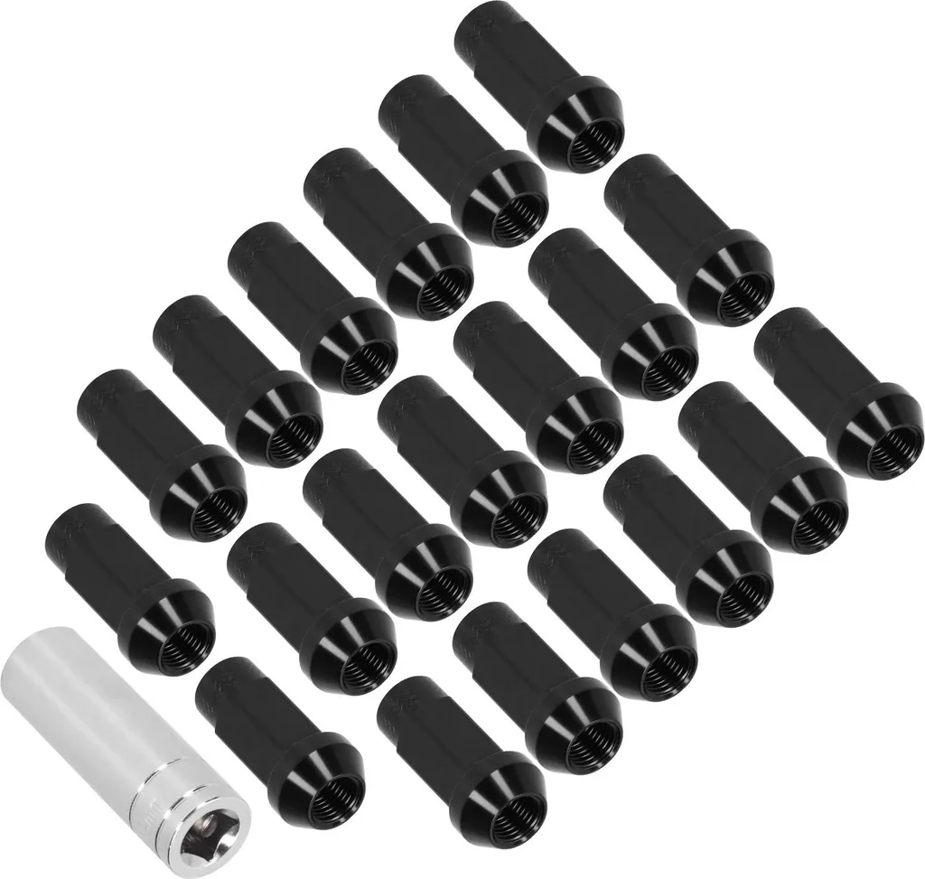 Écrous M14x1.5 Aluminium 7075-T6 Légers et Résistants Noirs Trou Ouvert