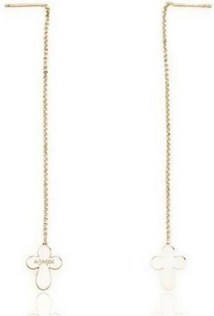 Collier AMEN Mod. CROCE ROSE GOLD en Argent 925 Finition Or Rose