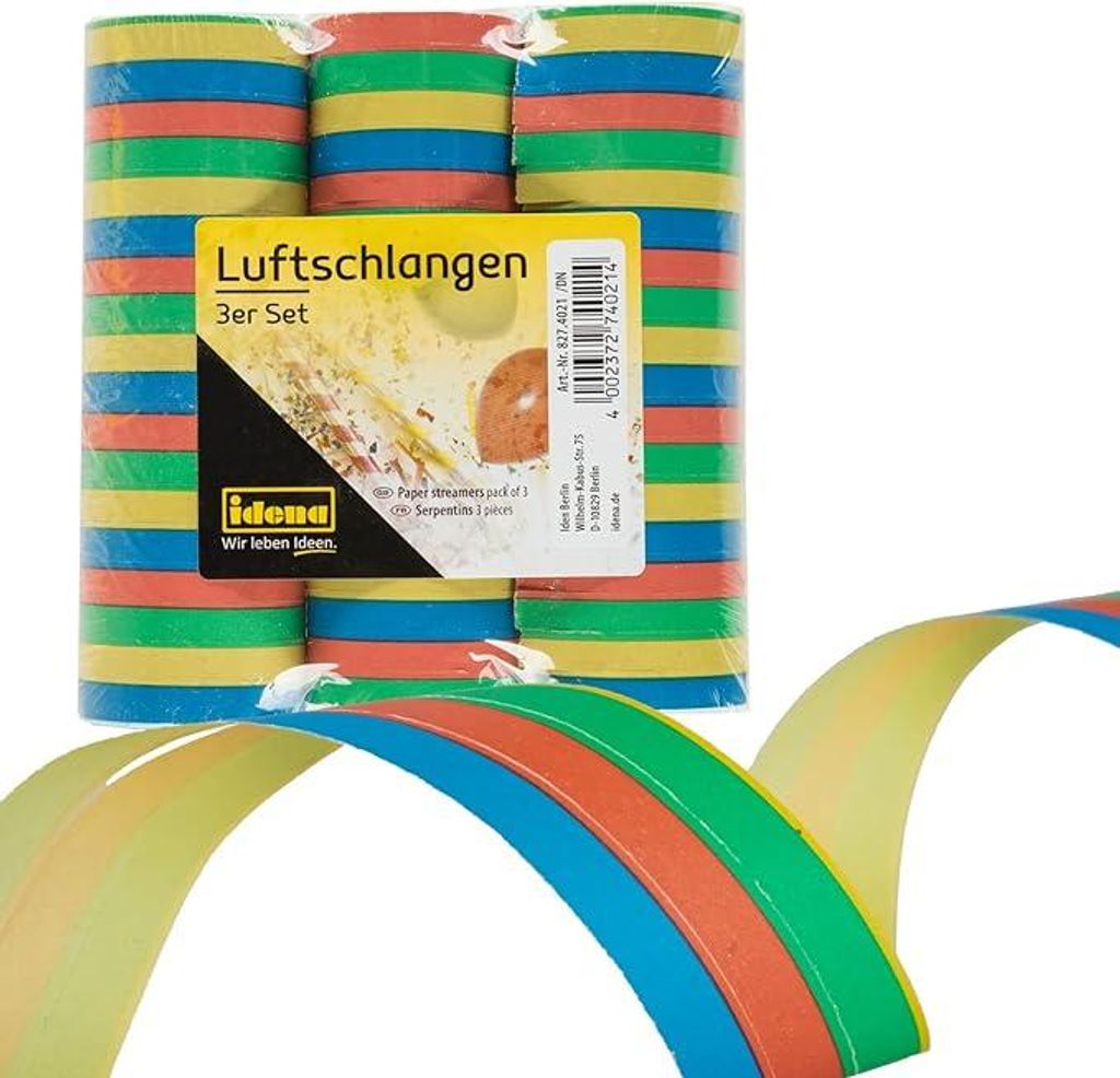 Idena 8274021 Idena Luftschlangen bunt 3 St. Obrázok produktu 