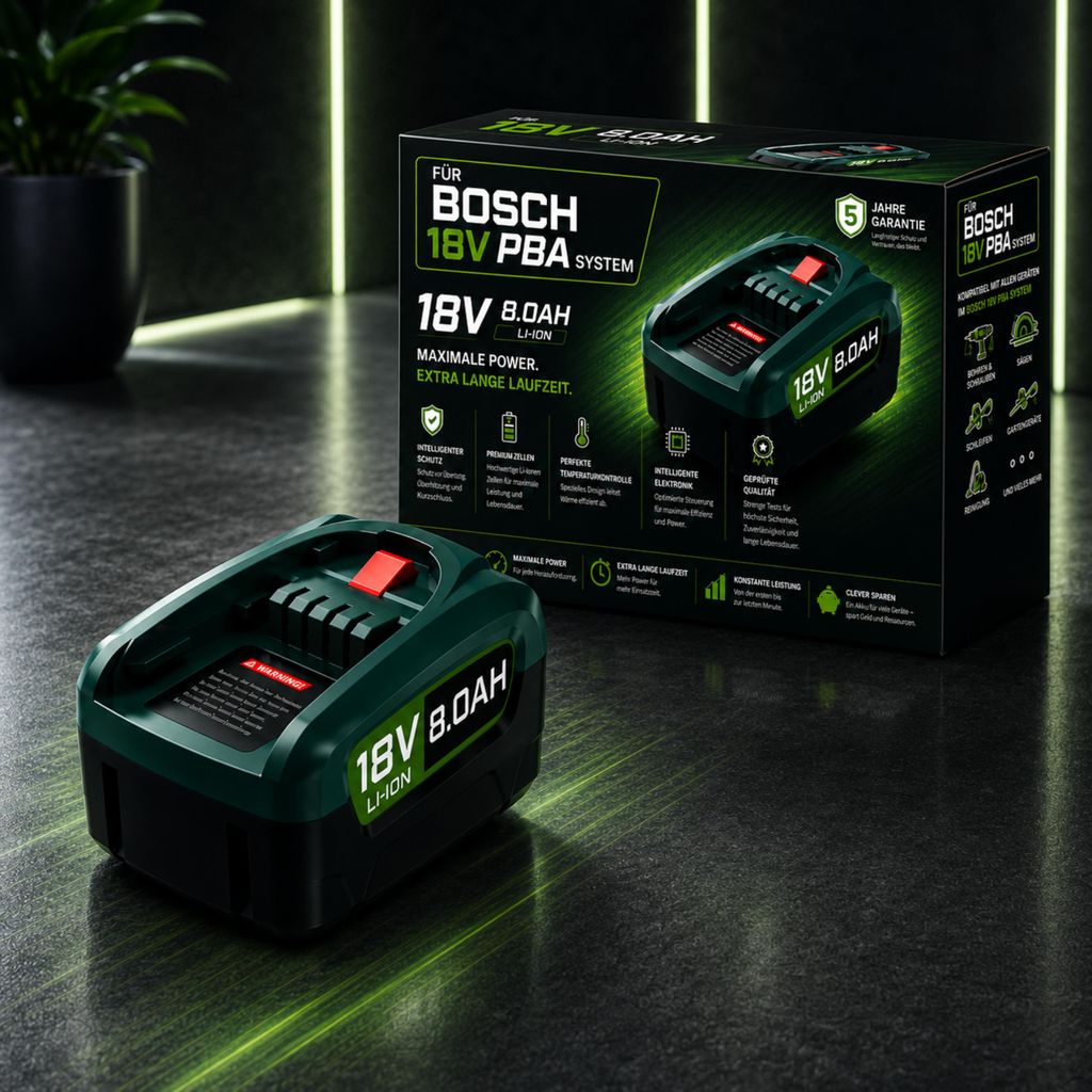 18V 8.0Ah Akku kompatibel mit Bosch Home & Garden PBA PSB Produktbild 