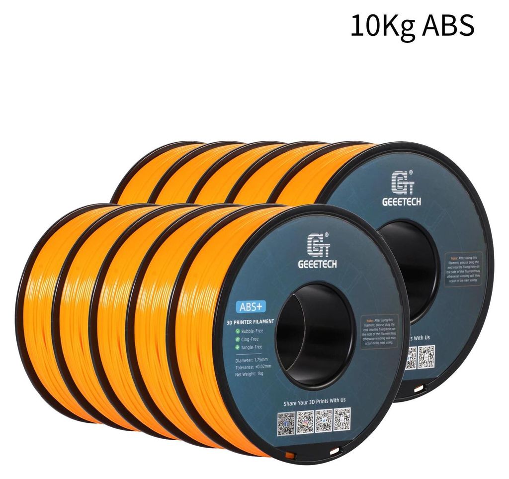 3D-Drucker-Filament - ABS+ 1,75 mm - Spule 10 kg - Vakuumverpackt - Haltbarkeit 2 Jahre - Für 3D-Drucker - Orange