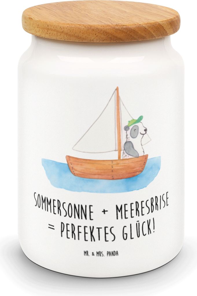 Mr. & Mrs. Panda Dose Sommer Meer Glück - Weiß - Geschenk, Strandurlaub, Küste, gebäckdose, Urlaub Am, Sommerferien, Kaffeedose, Abschiedsgesch...