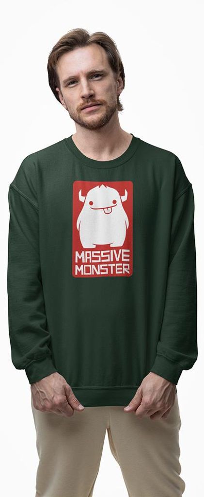D&B Design Uni Pullover SWEB00024 Monster Waldgrün-Größe S
