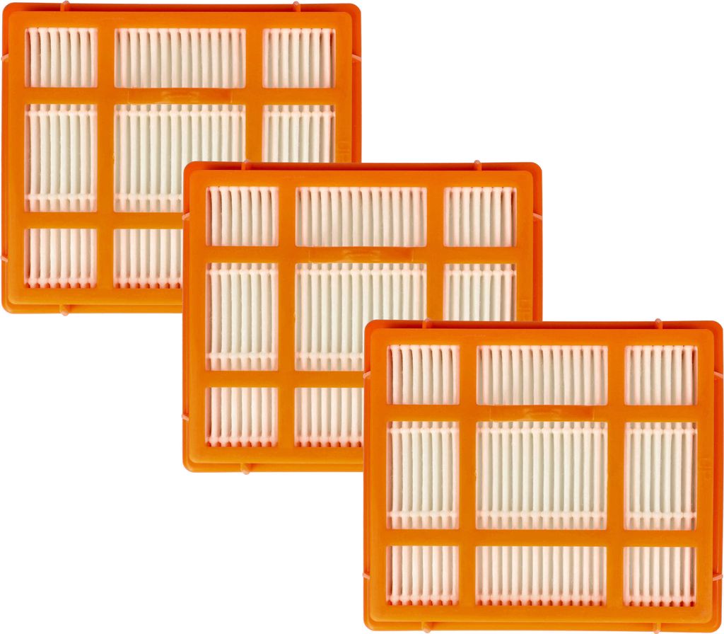 vhbw 3x Staubsaugerfilter kompatibel mit AEG 3570, 3560, 3550, T8 Staubsauger - HEPA-Filter Orange Weiß