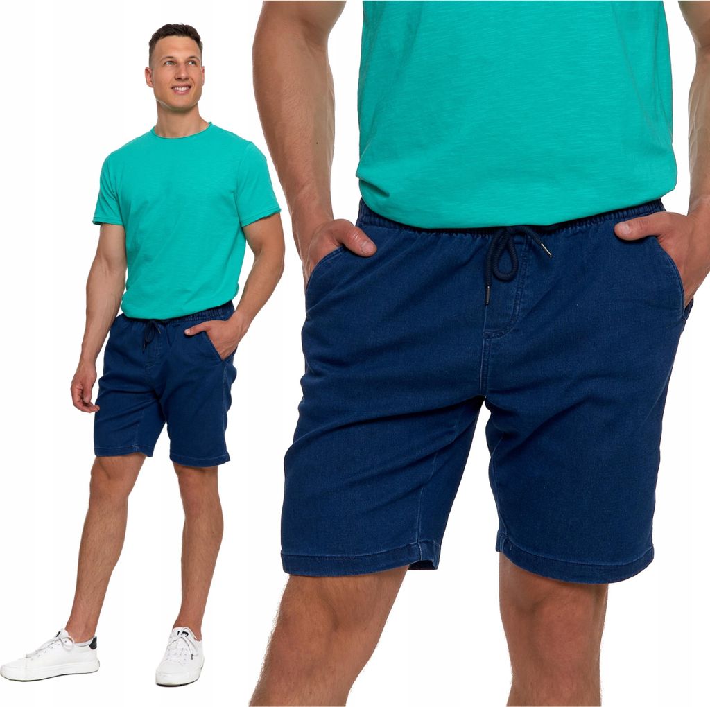 Herren Sommer kurze Jeans Shorts an der Taille gebunden MORAJ L