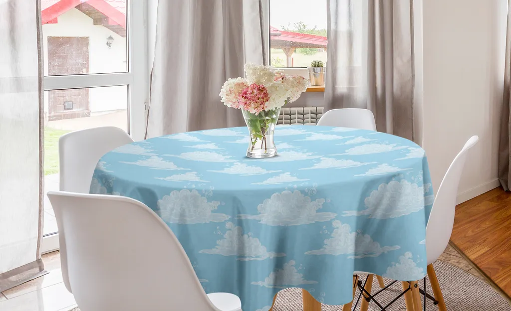 Tovaglia Rotonda Blue Sky 150 cm ABAKUHAUS Cloud Design