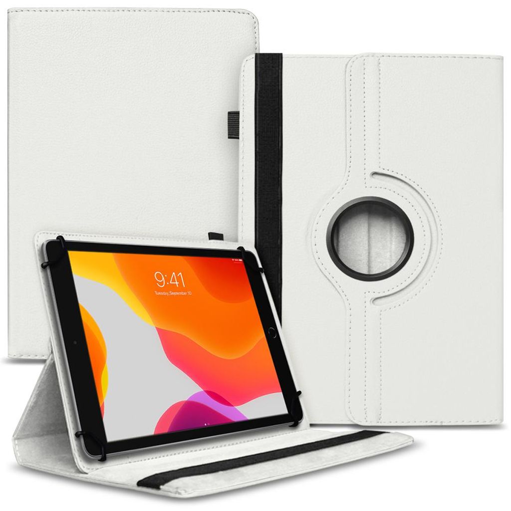 Tablet Hülle für Pritom M10 10,1 Zoll Tasche Schutzhülle Case Cover 360 DrehbarFarben:Weiß